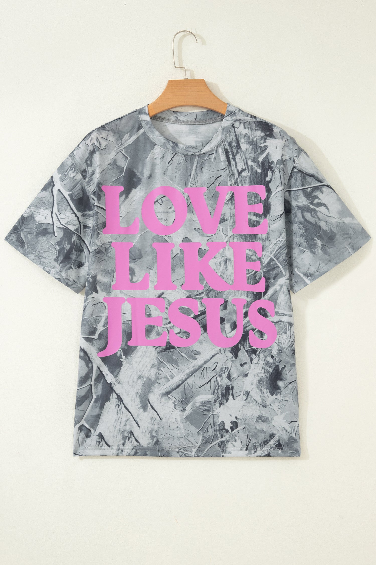 Beige Camo Woodland LOVE LIKE JESUS Casual Tee